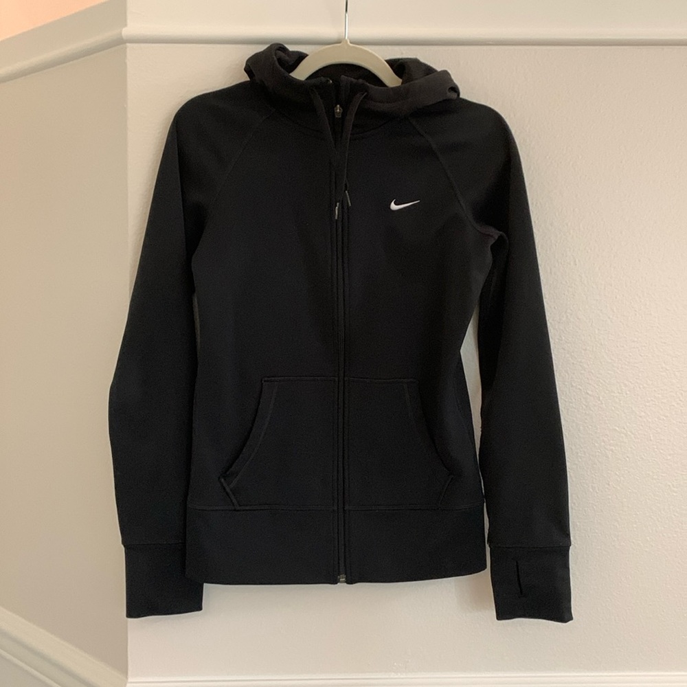Nike Women’s Thermafit Zip Up, Black, size XS